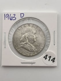 1963 D Franklin Half Dollar Coin