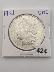 1921 UNC Morgan Silver Dollar Coin