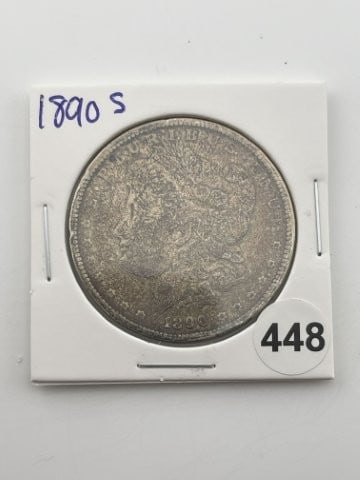 1890 S Morgan Silver Dollar Coin: KEY WORDS: INDIAN ARTIFACT ARTIFACTS ARROWHEAD ARROWHEADS NATIVE AMERICAN MISSISSIPPIAN QUAPAW CADDO POTTERY COINS MORGAN DOLLAR PEACE DOLLAR SILVER COINS Arkansas. Now taking in consignments for pre-