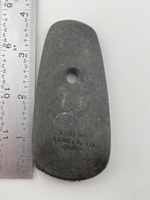 Pendant broken & glued from Seneca County, Ohio Indian Artifact Arrowhead