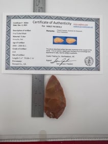 Oval Ended Blade with Sam Johnson COA Indian Artifact Arrowhead