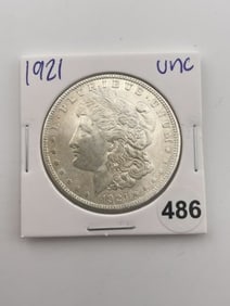 1921 UNC Morgan Silver Dollar Coin