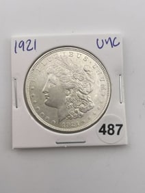 1921 UNC Morgan Silver Dollar Coin