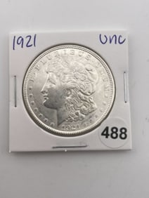1921 UNC Morgan Silver Dollar Coin