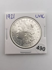 1921 UNC Morgan Silver Dollar Coin