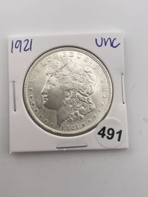 1921 UNC Morgan Silver Dollar Coin