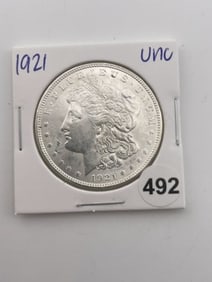 1921 UNC Morgan Silver Dollar Coin