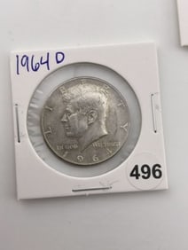 1964 D Kennedy Half Dollar Coin