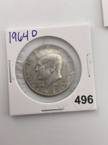 1964 D Kennedy Half Dollar Coin: KEY WORDS: INDIAN ARTIFACT ARTIFACTS ARROWHEAD ARROWHEADS NATIVE AMERICAN MISSISSIPPIAN QUAPAW CADDO POTTERY COINS MORGAN DOLLAR PEACE DOLLAR SILVER COINS Arkansas. Now taking in consignments for pre-