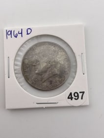 1964 D Kennedy Half Dollar Coin