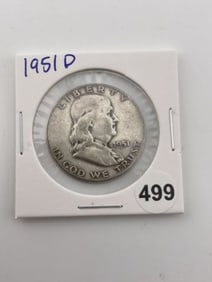 1951 D Franklin Half Dollar Coin