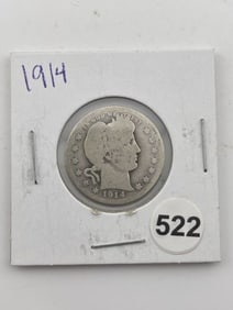 1914 Barber Quarter Coin