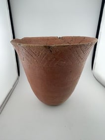 Caddo Avery Jar has been broken & glued finely made nice engraving Indian Artifact Arrowhead