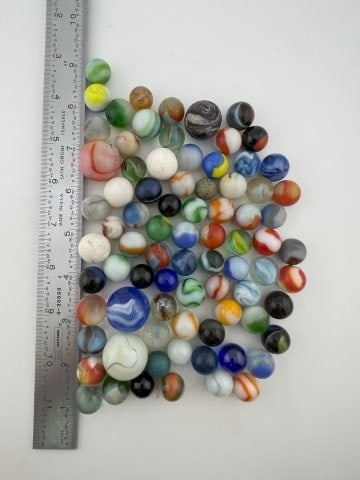 Group of Nice Marbles: KEY WORDS: INDIAN ARTIFACT ARTIFACTS ARROWHEAD ARROWHEADS NATIVE AMERICAN MISSISSIPPIAN QUAPAW CADDO POTTERY COINS MORGAN DOLLAR PEACE DOLLAR SILVER COINS Arkansas. Now taking in consignments for pre-