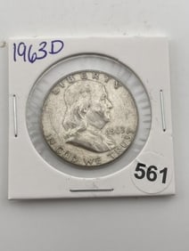 1963 D Franklin Half Dollar Silver Coin