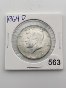 1964 D Kennedy Half Dollar Silver Coin