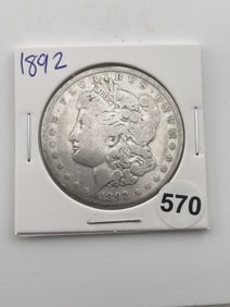 1892 Morgan Silver Dollar Coin