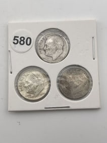 3 Liberty Dime Coins