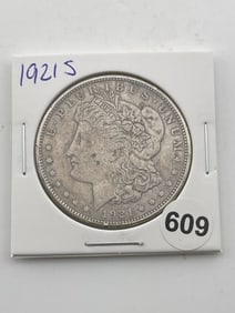 1921 S Morgan Silver Dollar Coin