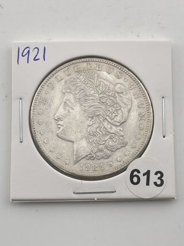 1921 Morgan Silver Dollar Coin: KEY WORDS: INDIAN ARTIFACT ARTIFACTS ARROWHEAD ARROWHEADS NATIVE AMERICAN MISSISSIPPIAN QUAPAW CADDO POTTERY COINS MORGAN DOLLAR PEACE DOLLAR SILVER COINS Arkansas. Now taking in consignments for pre-