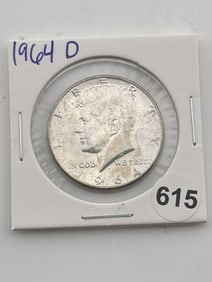 1964 D Kennedy Half Dollar Silver Coin
