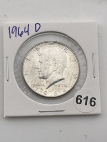 1964 D Kennedy Half Dollar Silver Coin