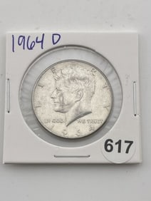 1964 D Kennedy Half Dollar Silver Coin