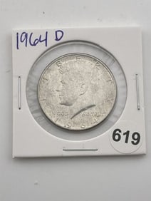 1964 D Kennedy Half Dollar Silver Coin