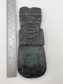 Pre-Columbian Stone Human Effigy Mace broken & glued