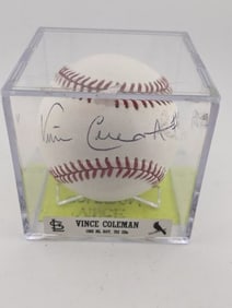 Authentic Signed Baseball St. Louis Cardinals Vince Coleman