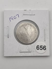 1907 Barber Quarter Coin