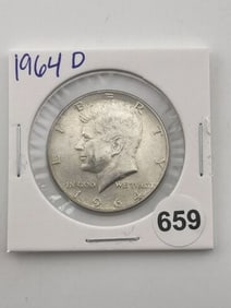 1964 D Kennedy Half Dollar Silver Coin