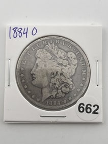 1884 O Morgan Silver Dollar Coin