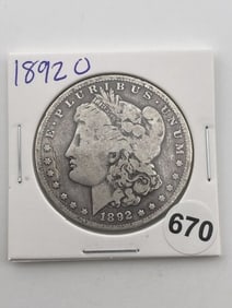 1892 O Morgan Silver Dollar Coin