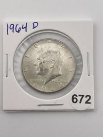 1964 D Kennedy Half Dollar Silver Coin