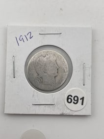 1912 Barber Quarter Coin