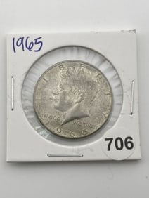1965 Kennedy Half Dollar Silver Coin