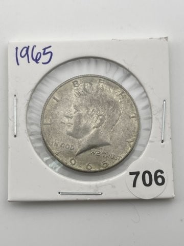 1965 Kennedy Half Dollar Silver Coin (1 of 2)