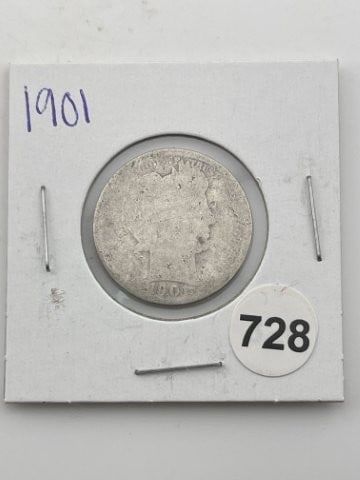 1901 Barber Quarter Coin (1 of 2)