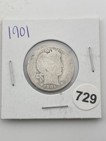 1901 Barber Quarter Coin (1 of 2)