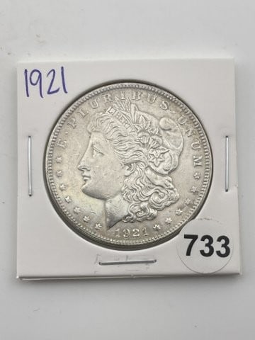 1921 Morgan Silver Dollar Coin: KEY WORDS: INDIAN ARTIFACT ARTIFACTS ARROWHEAD ARROWHEADS NATIVE AMERICAN MISSISSIPPIAN QUAPAW CADDO POTTERY COINS MORGAN DOLLAR PEACE DOLLAR SILVER COINS Arkansas. Now taking in consignments for pre-