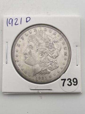 1921 D Morgan Silver Dollar Coin: KEY WORDS: INDIAN ARTIFACT ARTIFACTS ARROWHEAD ARROWHEADS NATIVE AMERICAN MISSISSIPPIAN QUAPAW CADDO POTTERY COINS MORGAN DOLLAR PEACE DOLLAR SILVER COINS Arkansas. Now taking in consignments for pre-