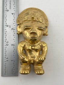 Tumbaga Tairona Gold Figurine UNKNOWN MATERIAL Indian Artifact Arrowhead