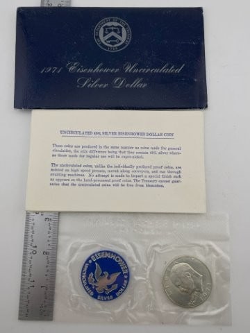1971 UNC 40% Silver Eisenhower Dollar Coin (1 of 1)