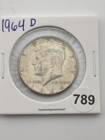 1964 D Kennedy Half Dollar Silver Coin