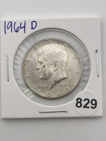 1964 D Kennedy Half Dollar Silver Coin