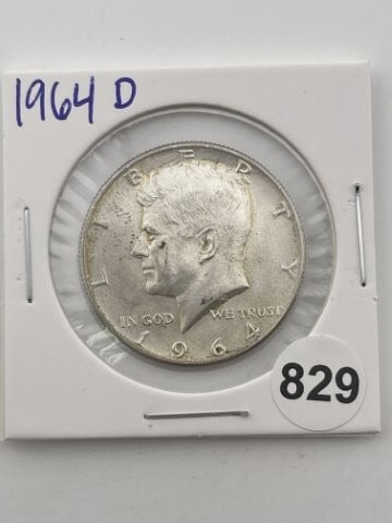 1964 D Kennedy Half Dollar Silver Coin: KEY WORDS: INDIAN ARTIFACT ARTIFACTS ARROWHEAD ARROWHEADS NATIVE AMERICAN MISSISSIPPIAN QUAPAW CADDO POTTERY COINS MORGAN DOLLAR PEACE DOLLAR SILVER COINS Arkansas. Now taking in consignments for pre-