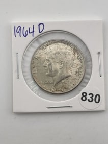 1964 D Kennedy Half Dollar Silver Coin