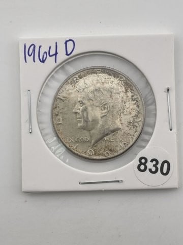 1964 D Kennedy Half Dollar Silver Coin: KEY WORDS: INDIAN ARTIFACT ARTIFACTS ARROWHEAD ARROWHEADS NATIVE AMERICAN MISSISSIPPIAN QUAPAW CADDO POTTERY COINS MORGAN DOLLAR PEACE DOLLAR SILVER COINS Arkansas. Now taking in consignments for pre-