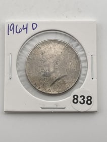 1964 D Kennedy Half Dollar Silver Coin